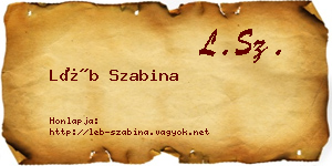 Léb Szabina névjegykártya